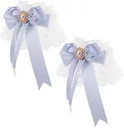 [TEMPNAP] Floral Lace Wrist Cuffs with Bow Lolita Ballet Style Hand Sleeves for Women