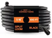 1/4" X 100 Ft Split Wire Loom Flex-Guard Convoluted Tubing â€“ Protective Spl...