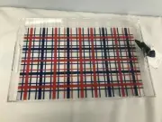 RARE 2015 TOMMY HILFIGER CHRISTMAS HOLIDAY BLUE & RED PLAID LUCITE TRAY NEW! 15"