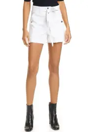 Frame Womens Le Brigette Triple Tie Waist Denim Shorts 25 White - NWT $215