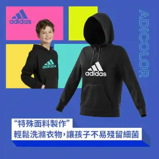 【adidas 愛迪達】兒童秋冬LOGO連帽上衣(童裝、兒童、長袖、連帽衛衣、LOGO帽T)