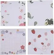 Respicefinem 4Pcs Cute Sticky Note Marker Paper Adhesive Memo Pad Ideal for School Office Desk Organizing With Sweet Cute Style and Patterned Design (4 small flowers)