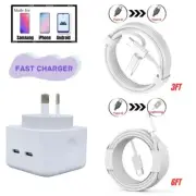 40W Dual Type-C Cable USB-C Fast Charger PD Power Adapter For iPhone 6~16 Series