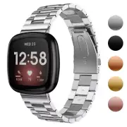StrapsCo Stainless Steel Bracelet Watch Band Strap for Fitbit Versa 3