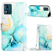 Pattern Printing Leather Series-6 For Motorola Moto E13 4G Marble Pattern Wallet Phone Case Cover