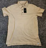NWT Allen Edmonds Grayers Cotton Yellow Pineapple Polo Shirt Men's M