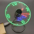 Metal Mini Fan USB Powered Clock Fans Time Temperature Display Hand Mini USB Fan