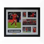 Steven Gerrard Signed & Framed Memorabilia - White/Silver - Limited Edition