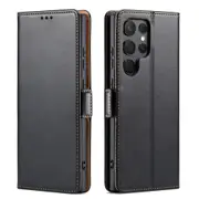 For Samsung Galaxy S25 Ultra Case Leather Flip Wallet Folio Cover Black