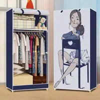 在飛比找樂天市場購物網優惠-衣櫃迷你小型寢室單人小號可折疊組裝鋼管布韓式收納成人衣櫥