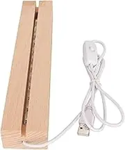 Rectangle LED Lights Display Bases Wooden Lighted Base Stand for Crystal Glass Acrylic Jewelry Fine Workmanship for Gallery Showcase (18cm)