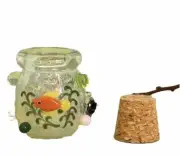Handblown Glass Stash Jar, Spice Jar, Desktop Storage, Collectible Jars Cork Top