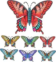 HOMSFOU 6pcs Butterfly Wall Hanging Decor Iron Art for Indoor and Outdoor for Home Office Garden and Patio Decoration