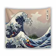 Japanese Waves Tapestry Wall Hanging