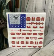 COCKTAIL NAPKINS AMERICAN FLAG-COOKOUT GRILLING STARS & STRIPES BRAND NEW!