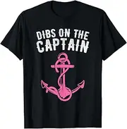 [X.Style] Funny Captain Wife Dibs on The Captain Tank ds1014 T-Shirt (L) Black