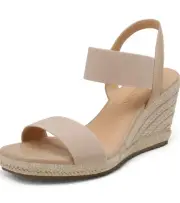 DREAM PAIRS Womens Open Toe Espadrilles Dressy Platform Sandals Slip on Sz 8.5