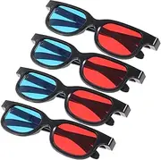 4pcs 3 Eye Glasses 3d Movie Glasses for Movies 3d Viewing Glasses 3d Movie Glasses for Movie Projector 3d Movies Glasses Frame 3d Movie Glasses for Tv Plastic