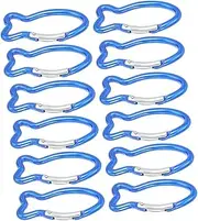 ARTSEWPLY Set 12pcs Fish Shape Buckles Hooks Climbing Lock Buckles for Backpacks Hiking Tools Blue