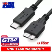 USB 3.1 Type-C USB-C To Micro USB 3.0 M/M Adapter Cable Hard Drive Power Cord AU