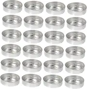 HORIALENCE 50Pcs Aluminum Candle Cup Cases Professional DIY Tea Light Container for Crafts Durable Metal Holders for Candle Making and Candy Storage for