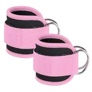 2Pcs Ankle Strap for Cable Machine, Gym Cable Kickback Ankle Wrap, Pink