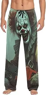 [PDZRMY] Clown Scary Yellow Pajama Pants for Men Men's Separate Bottoms, Lounge Pants with Pockets S