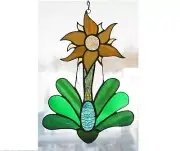handmade stained glass flower suncatcher
