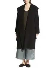 Vince Draped Hooded Wool & Cashmere-Blend Coat