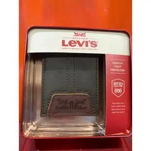 Levi's 短夾/小牛皮真皮皮夾/名片夾信用卡夾/鈔票夾/錢包/現貨 黑色 咖啡色LEVIS-31LV160016