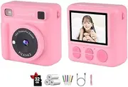 Instant Print Camera for Kids, HD Video, 32GB SD Card, Portable Toy for Girls & Boys Age 3-12, Birthday Gifts (Pink)