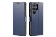 For Samsung Galaxy S25 Ultra Case Leather Flip Wallet Folio Cover Blue