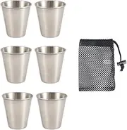 LAPYAPPE 1Set Stainless Steel Wine Cups Portable Camping Tea Mugs with Storage Bag for Outdoor Travel BBQ and Spirits Reusable Safe Easy to Carry