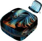 Period Bag,Sanitary Napkin Storage Bag,Abstract Watercolor Fish,Tampon Holder for Purse