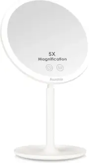 Auxmir Makeup Vanity Mirror with 46 LED Lights, Rechargeable 5X Lighted Magni...