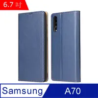 在飛比找PChome24h購物優惠-Fierre Shann 真皮紋 Samsung A70 (