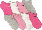 [Nike] Little Girls Lightweight No Show Socks 8 Pack, G(un0610-a8i)/P, 5-7