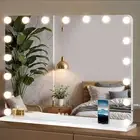 31" White Bedroom Make up Mirror w/ Smart Control Wireless Charger & Light Bulb