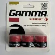 GAMMA Supreme Overgrip - Tacky & Absorbent - Tennis Pickleball Etc - Red **NEW**