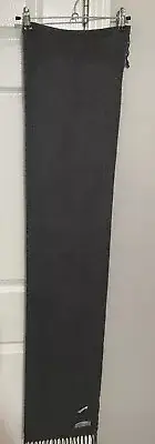 Geoffrey Beene Dark Gray Scraf Fringed Edge Made in Italy Classic Neckwear New