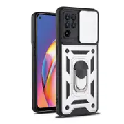 2PCS Slide Camera Armor Phone Case For MotorolaMoto G9 Play Rugged Silicone Metal Magnetic Ring Cover For Moto G9 Play Case - Silver Moto G9 Play