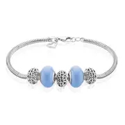 Sterling Silver Sterling Silver Charm Bracelet Set