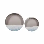 Set 2 Leaf Stem Metal Wall Planters 40x14cm