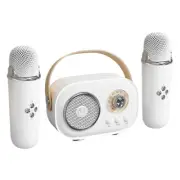 Mini Karaoke Machine with 2 Wireless Microphones Portable BT Speaker Wireless Ka