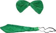 [DEARMAMY] 2 Pack Men's Bow Ties Set Sequin Bow Tie for Men Patrick's Day Party Decorative