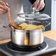 304湯鍋不銹鋼鍋電磁爐燃氣通用鍋具火鍋 加厚復底家用煮奶鍋燉鍋