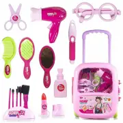 Make up and cosmetic set suitcase ,Hair Salon with beauty accessories for Kids