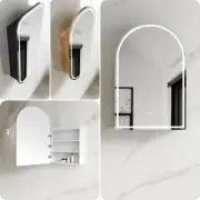 QLD Otti LED 900 x 600 Otti Arch Shape Bathroom Mirror Shaving Cabinet