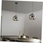- Smoked Glass Pendant Light,Modern Globe Shape Glass Chandelier,Creative
