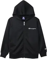 [Champion] CK-AS103 Kids' Sweatshirt, Long Sleeve, Fleece Lined, Quick Drying, Script Logo, Zip Hooded Sweatshirt, Basic Sports